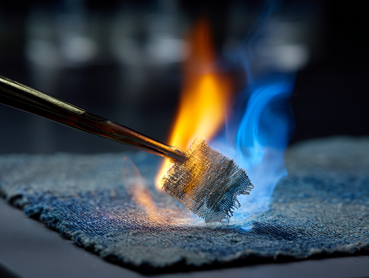 NFPA 701 fabric flame resistance test – fire retardant treatment verification